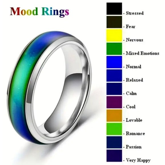 Beautiful Mood Rings with 12 Changing Colors (Sizes #6-11) - Picture 6 of 10